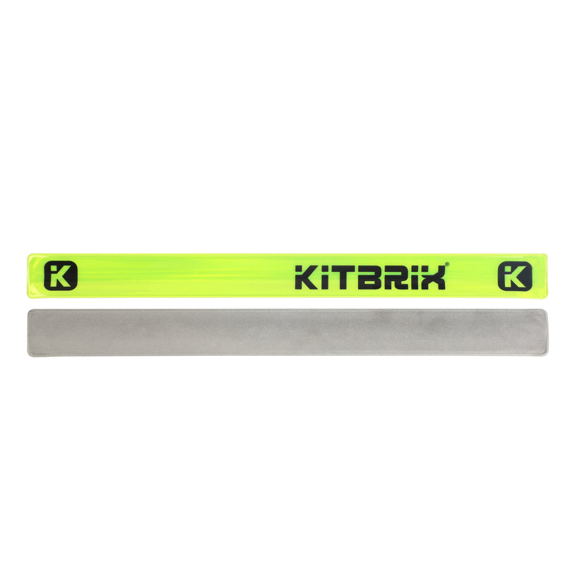 Reflective snap bands designed to keep you visible during exercise in dim lighting conditions.