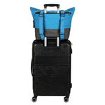 Modern eco tote with back sleeve to slide over trolley for hands-free convenience